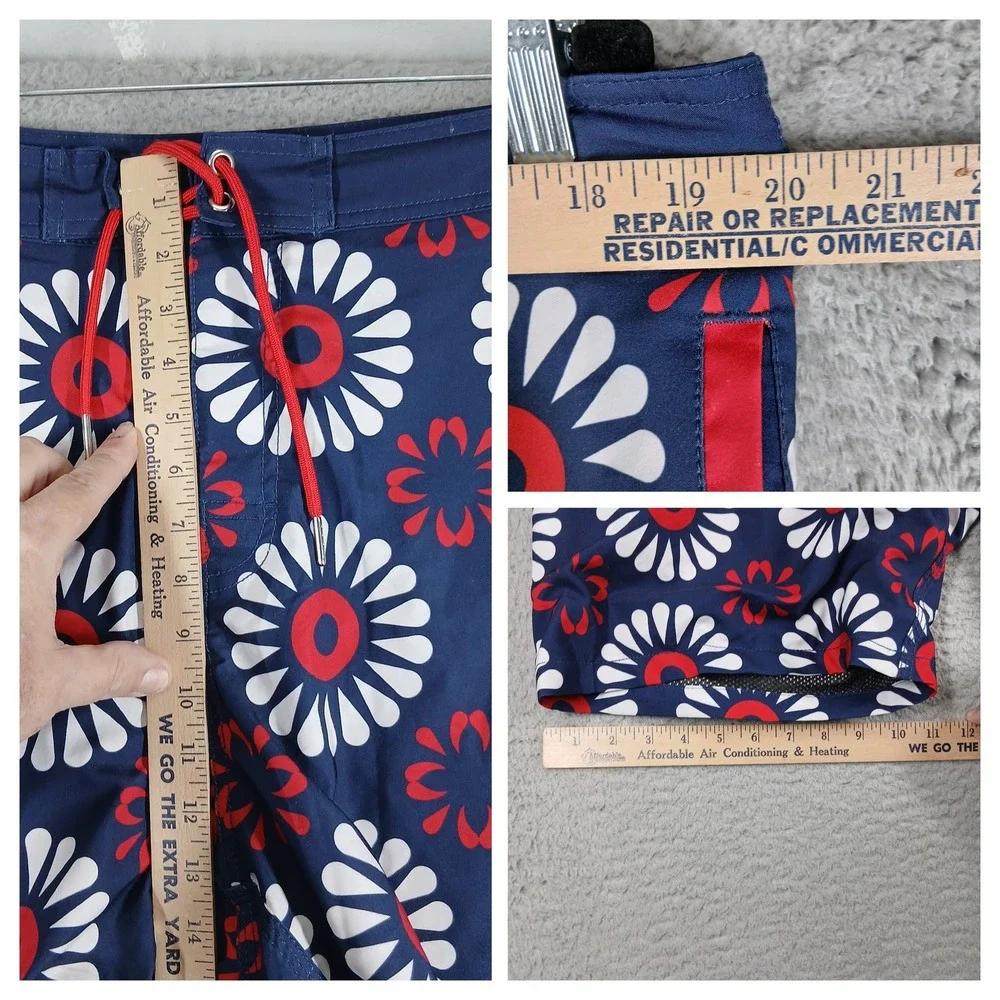 Sec. 119 Board‎ Shorts Grateful Dead Donuts Swim Trunks Size 36 Navy Blue Red